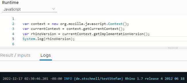 get version of the rhino engine