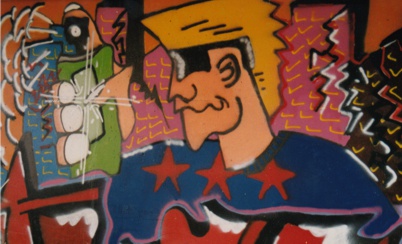 graffiti with a sprayer