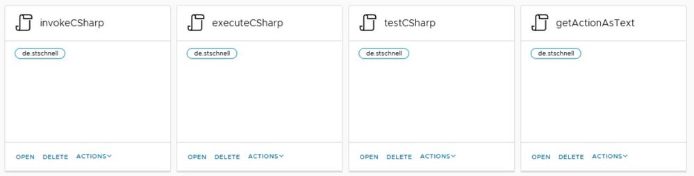 vmware aria automation actions required for csharp integration