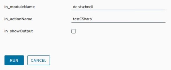 vcf automation invoke csharp parameters