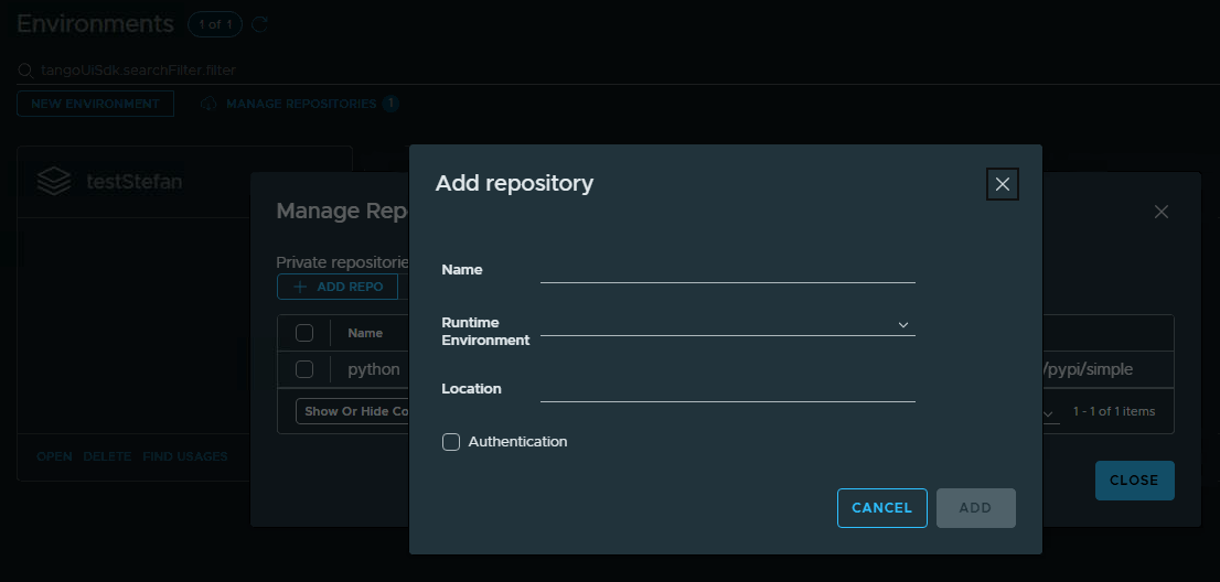 vcf automation orchestrator manage repositories