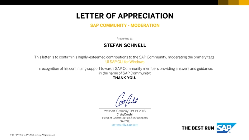 image of letter of appreciation from sap