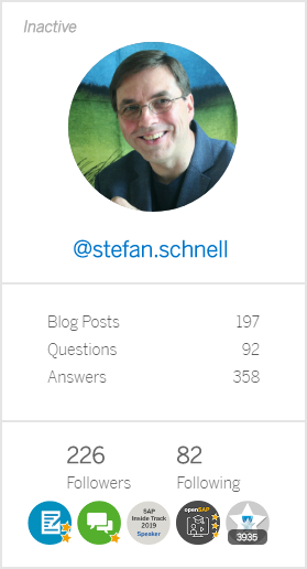 summary of sap community user stefan.schnell