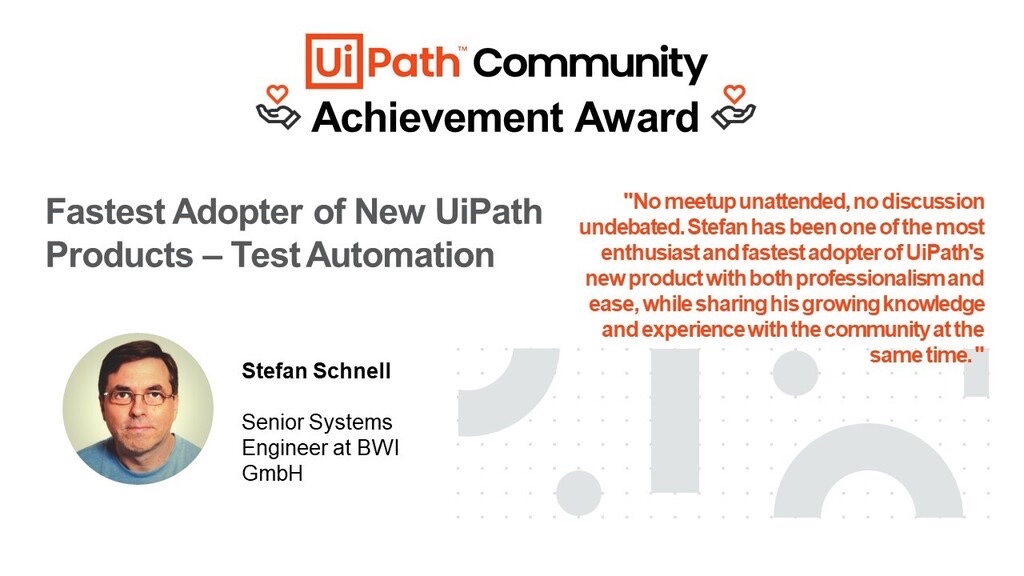 image of uipath community achievement award
